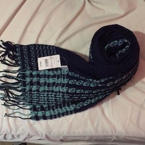 Navy and aqua blue scarf
